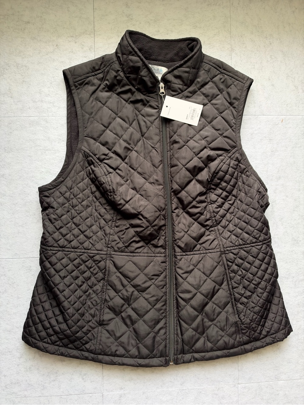 Croft & Barrow Quilted Sleeveless Vest - Black